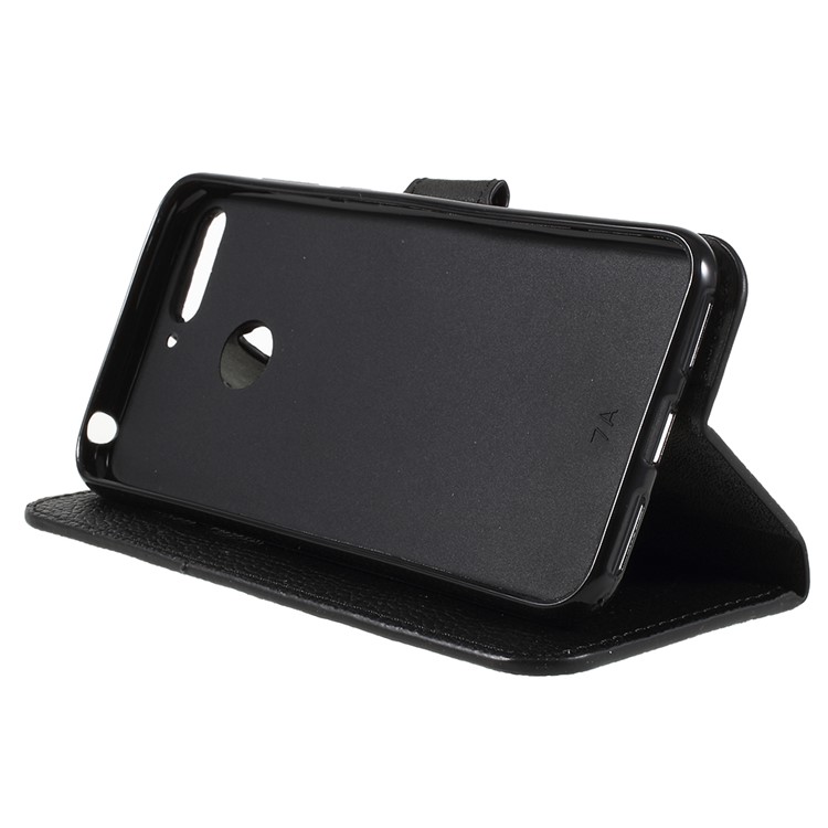 Litchi Texture Wallet Leather Phone Case with Stand for Huawei Honor 7A (with Fingerprint Sensor)/Honor 7A Pro/Enjoy 8e - Black-7