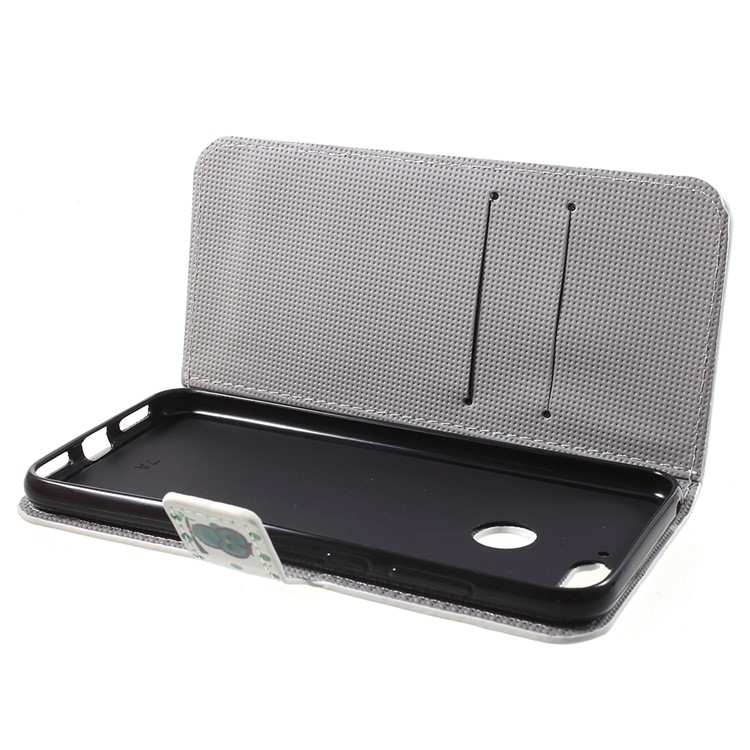 Patterned PU Leather Wallet Stand Shell for Huawei Enjoy 8E / Honor 7A Pro / Honor 7A (with Fingerprint Sensor) - Sleeping Owl-6