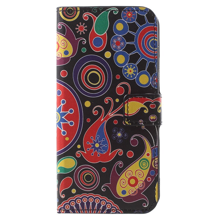 For Huawei Enjoy 8E / Honor 7A Pro / Honor 7A (with Fingerprint Sensor) Patterned Leather Magnetic Wallet Stand Phone Shell - Paisley Flower-1