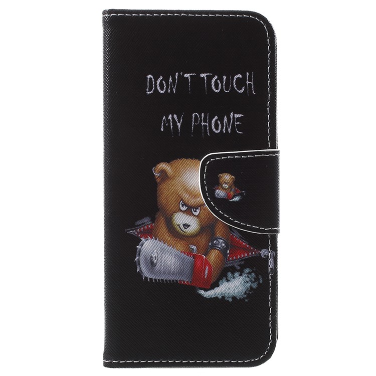 Pattern Printing Wallet Leather Casing for Huawei Honor 7A (with Fingerprint Sensor)/Honor 7A Pro/Enjoy 8e - Do Not Touch My Phone-1