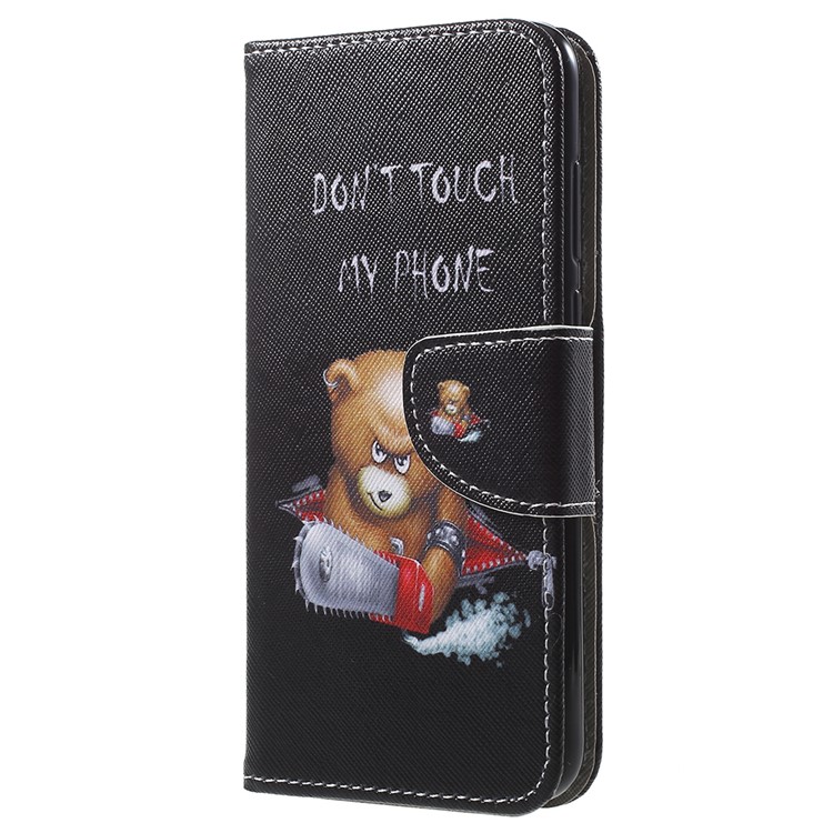Pattern Printing Wallet Leather Casing for Huawei Honor 7A (with Fingerprint Sensor)/Honor 7A Pro/Enjoy 8e - Do Not Touch My Phone-2