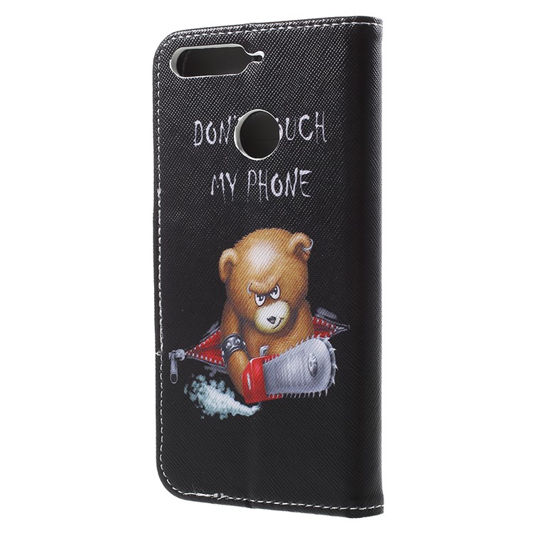 Pattern Printing Wallet Leather Casing for Huawei Honor 7A (with Fingerprint Sensor)/Honor 7A Pro/Enjoy 8e - Do Not Touch My Phone-3