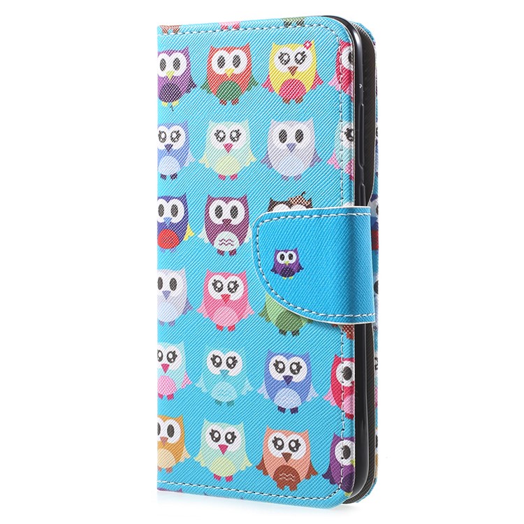 Pattern Printing Wallet Leather Folio Case for Huawei Honor 7A (with Fingerprint Sensor)/Honor 7A Pro/Enjoy 8e - Cute Owls-2