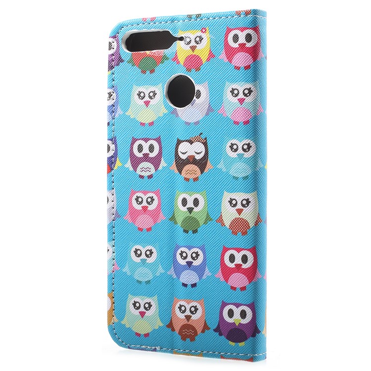Pattern Printing Wallet Leather Folio Case for Huawei Honor 7A (with Fingerprint Sensor)/Honor 7A Pro/Enjoy 8e - Cute Owls-3