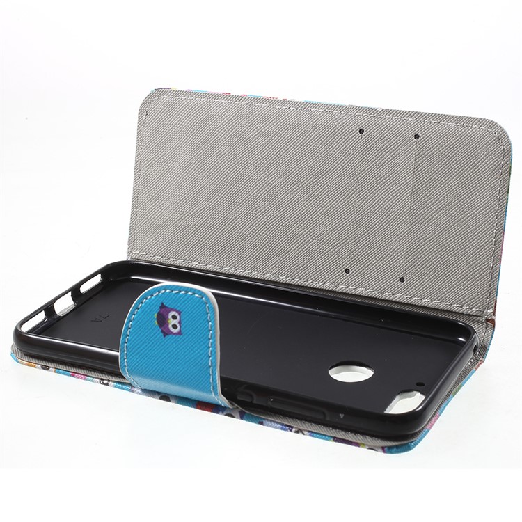 Pattern Printing Wallet Leather Folio Case for Huawei Honor 7A (with Fingerprint Sensor)/Honor 7A Pro/Enjoy 8e - Cute Owls-5