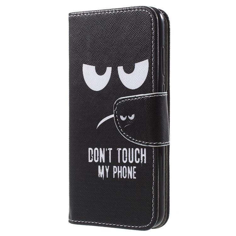 Patterned Wallet Leather Mobile Protection Case for Huawei Honor 7A (with Fingerprint Sensor)/Honor 7A Pro/Enjoy 8e - Angry Face-2