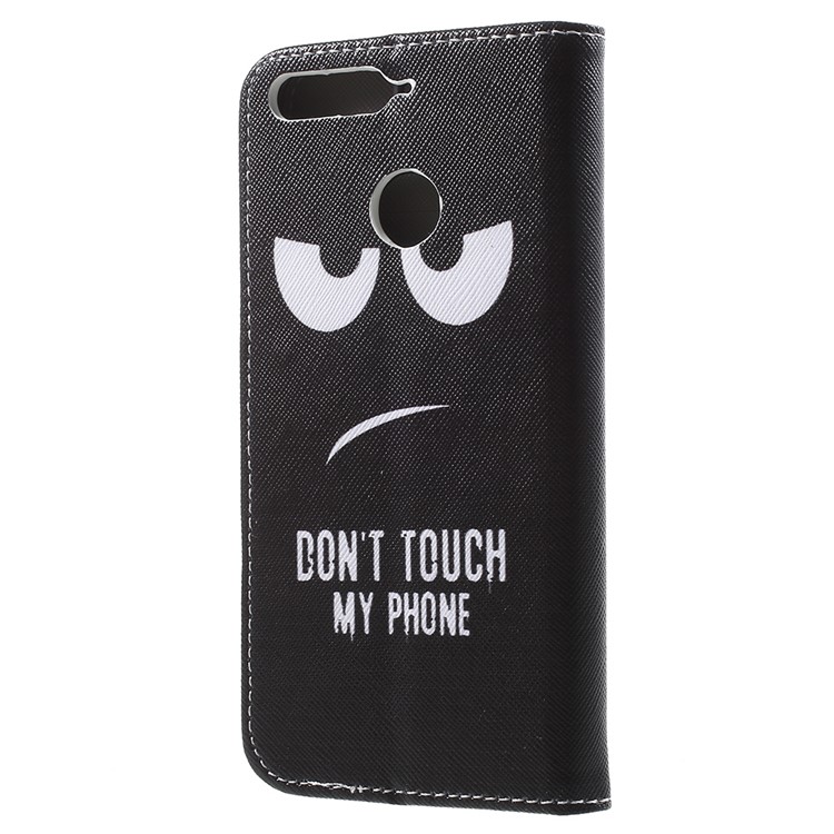 Patterned Wallet Leather Mobile Protection Case for Huawei Honor 7A (with Fingerprint Sensor)/Honor 7A Pro/Enjoy 8e - Angry Face-3