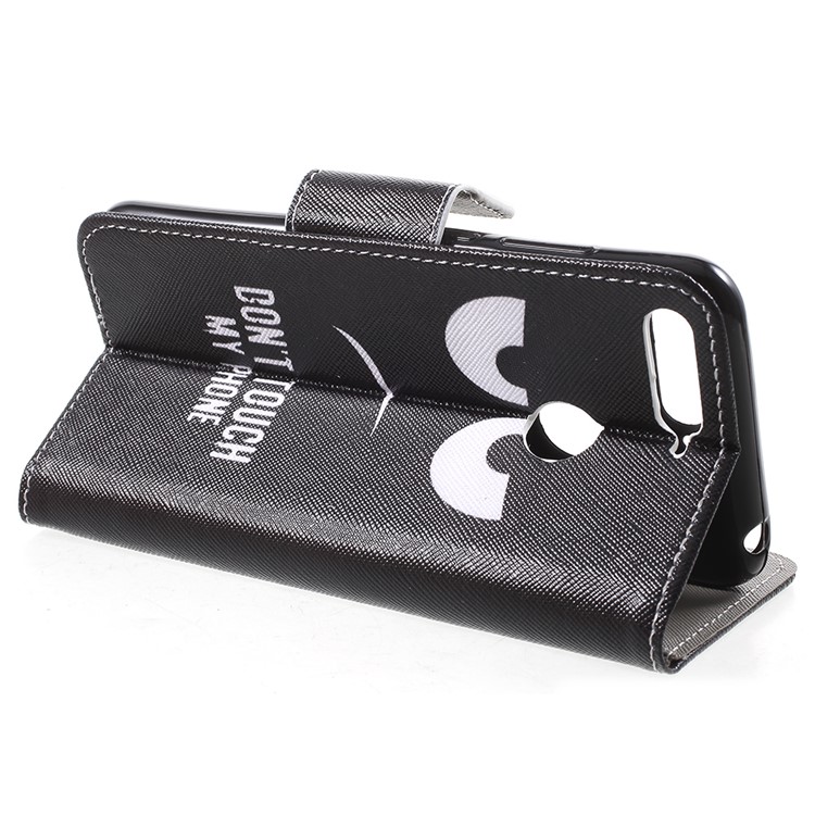 Patterned Wallet Leather Mobile Protection Case for Huawei Honor 7A (with Fingerprint Sensor)/Honor 7A Pro/Enjoy 8e - Angry Face-4
