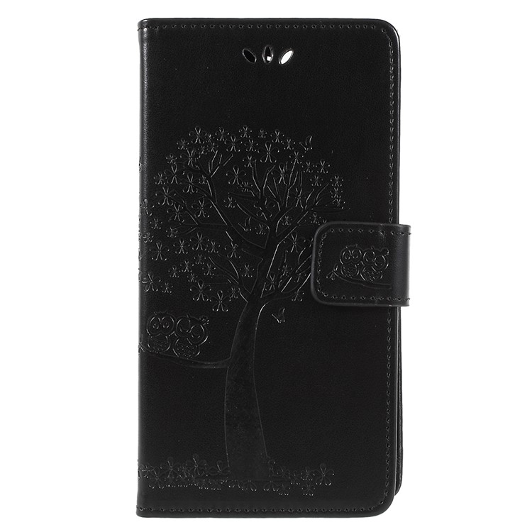 Imprint Tree Owl Leather Wallet Case for Huawei Honor 7A (with Fingerprint Sensor)/Honor 7A Pro/Enjoy 8e - Black-3