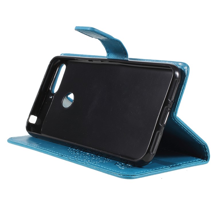 Imprint Tree Owl Leather Wallet Case for Huawei Honor 7A (with Fingerprint Sensor)/Honor 7A Pro/Enjoy 8e - Blue-4