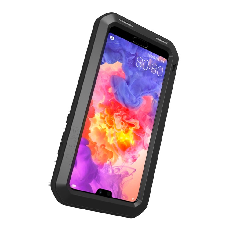 Amor Mei Para Huawei P20 Pro A Prueba De Golpes A Prueba De Polvo A Prueba De Polvo Defensor De Metal Polvo Cubierta Móvil - Negro-13