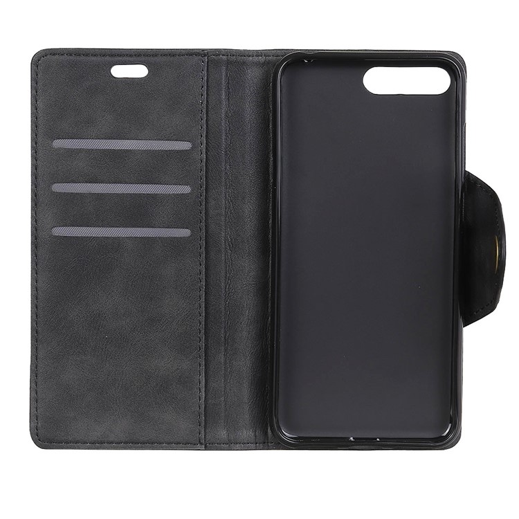 PU Leather Wallet Case with Stand for Huawei Y6 (2018) / Honor 7A (without Fingerprint Sensor) - Black-13
