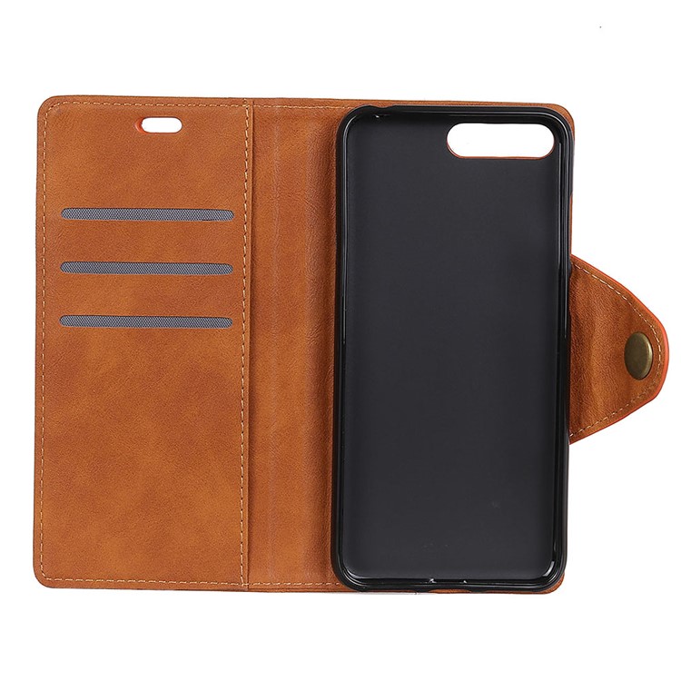 PU Leather Wallet Stand Mobile Casing for Huawei Y6 (2018) / Honor 7A (without Fingerprint Sensor) - Brown-13