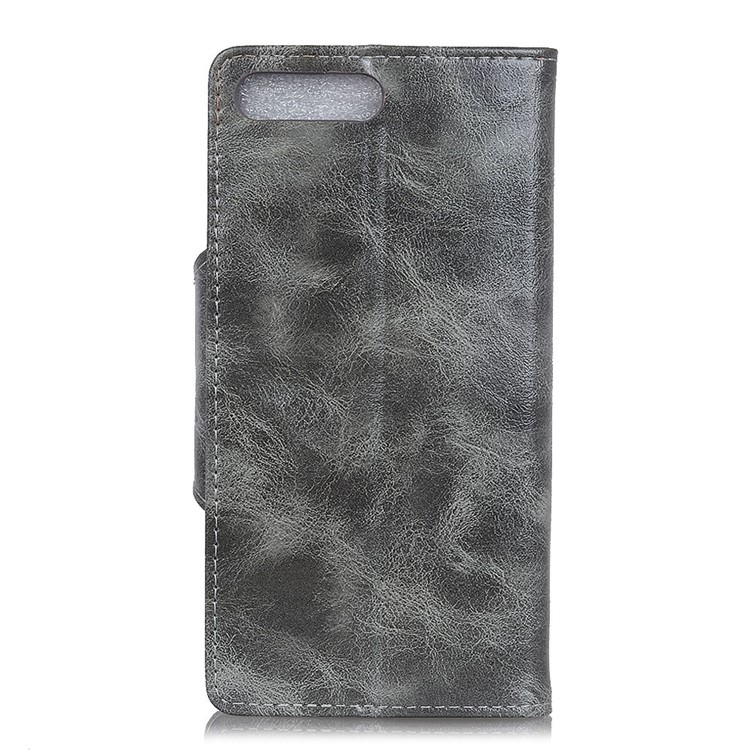 Wallet Leather Protection Cell Phone Case with Stand for Huawei Y6 (2018) / Honor 7A (without Fingerprint Sensor) - Grey-5