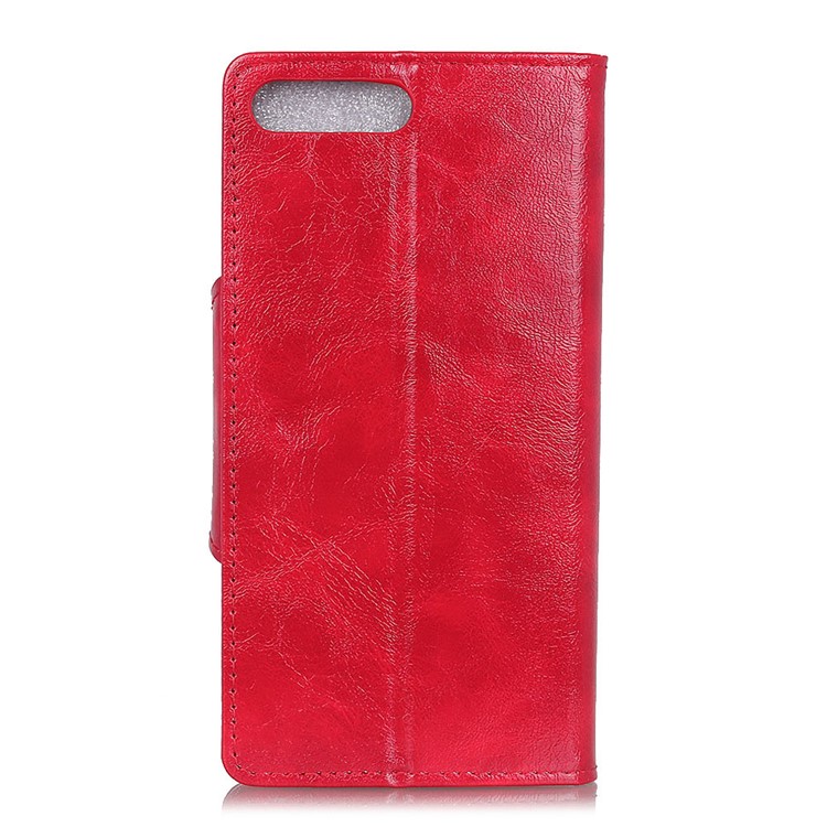 Stand Leather Protection Wallet Mobile Phone Shell for Huawei Y6 (2018) / Honor 7A (without Fingerprint Sensor) - Red-5