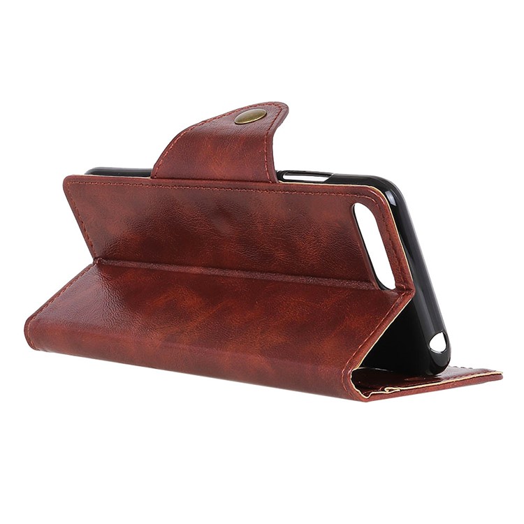 Stand Wallet Leather Cell Phone Case Accessory for Huawei Y6 (2018) / Honor 7A (without Fingerprint Sensor) - Coffee-9