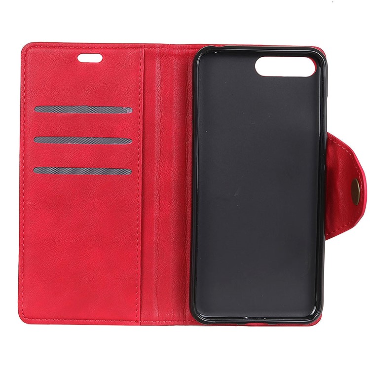 PU Leather Wallet Mobile Phone Cover with Stand for Huawei Honor 10 - Red-7