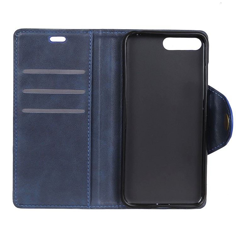 PU Leather Card Holder Mobile Phone Shell for Huawei Honor 10 - Dark Blue-7