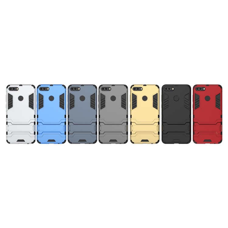 Plastic + TPU Hybrid Phone Case with Kickstand for Huawei Y9 (2018) / Enjoy 8 Plus - Grey-4