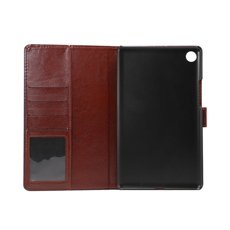 Jeans Tuch Leder Geldbörse Smart Cover Für Huawei Mediapad M5 8 (8.4-Zoll) - Schwarz Blau-4
