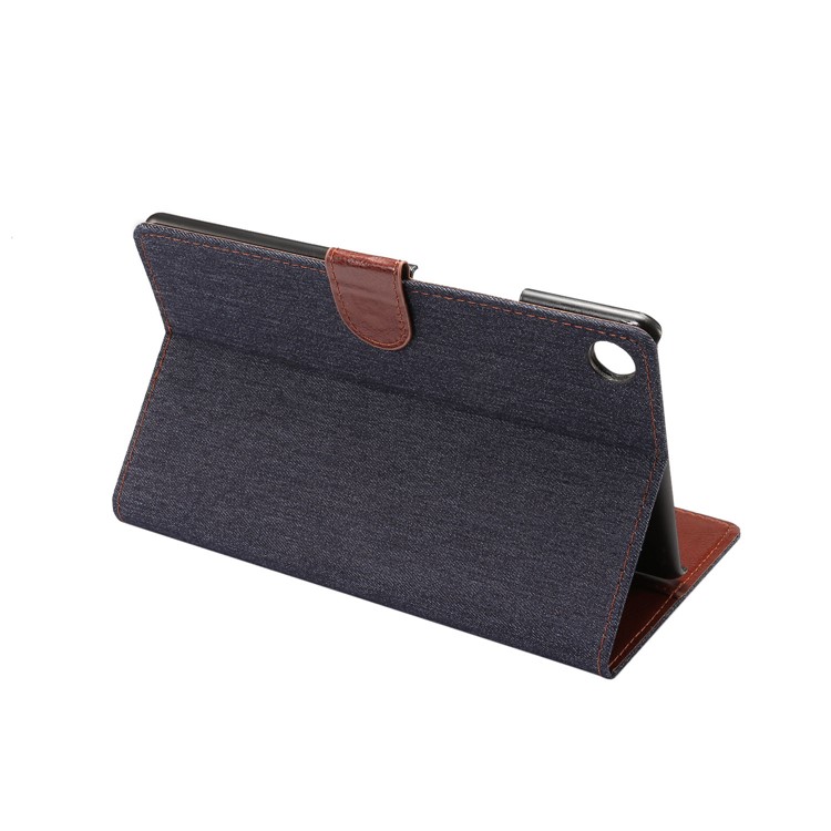 Jeans Tuch Leder Geldbörse Smart Cover Für Huawei Mediapad M5 8 (8.4-Zoll) - Schwarz Blau-5