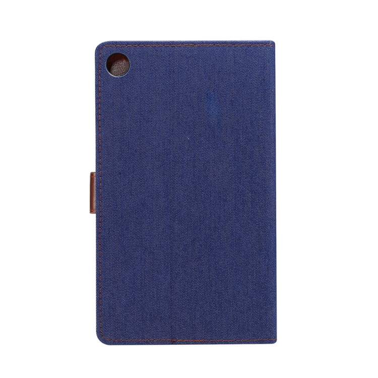 Jeans Stoff Leder Geldbörse Smart Shell Für Huawei Mediapad M5 8 (8.4-Zoll) - Dunkelblau-3