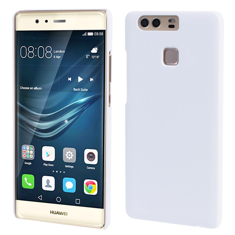 Rubberized Plastic Hard Back Cover for Huawei P9 - White-1