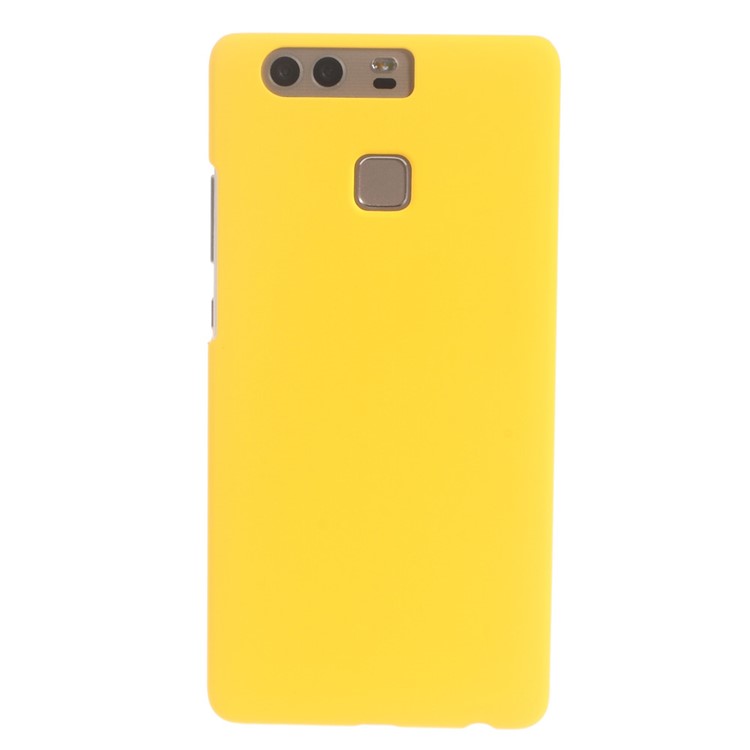 Rubberized Plastic Hard Skin Case for Huawei P9 - Yellow-2