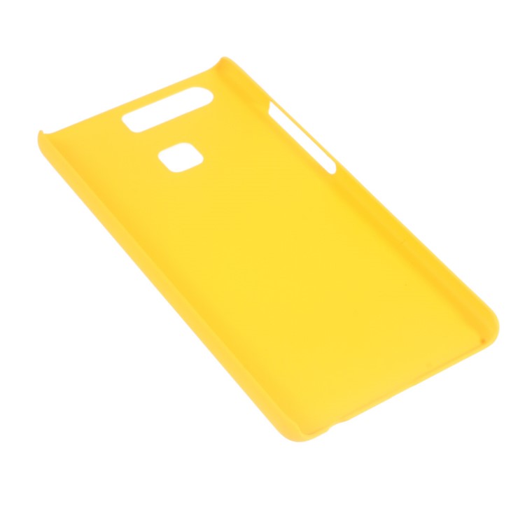 Rubberized Plastic Hard Skin Case for Huawei P9 - Yellow-3