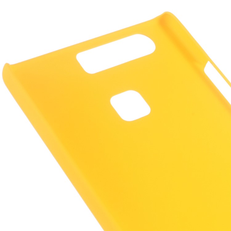 Rubberized Plastic Hard Skin Case for Huawei P9 - Yellow-4