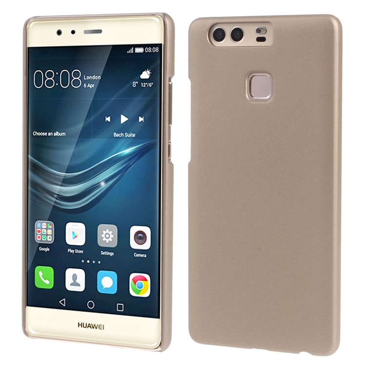 Rubberized Plastic Hard Cover for Huawei P9 - Champagne-1