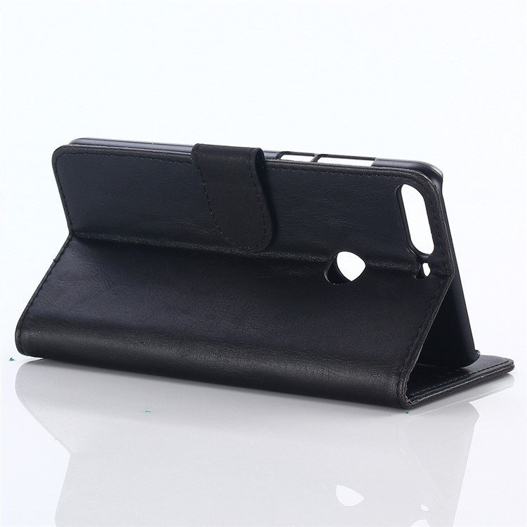 Crazy Horse Texture Retro Style Leather Wallet Case for Huawei Honor 7C/Enjoy 8/Y7 Prime (2018) - Black-5