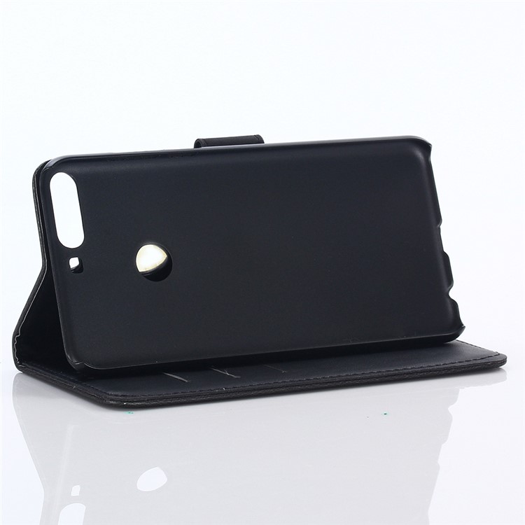 Crazy Horse Texture Retro Style Leather Wallet Case for Huawei Honor 7C/Enjoy 8/Y7 Prime (2018) - Black-6
