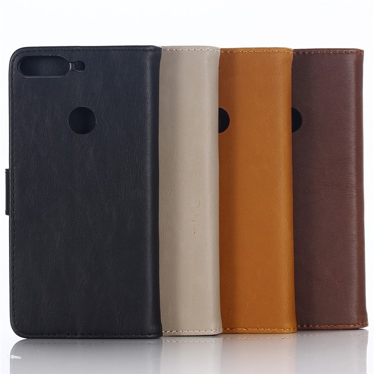 Crazy Horse Texture Retro Style Leather Wallet Case for Huawei Honor 7C/Enjoy 8/Y7 Prime (2018) - Black-8
