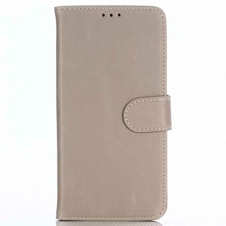 Crazy Horse Texture Retro Style Leather Wallet Cover for Huawei Honor 7C/Enjoy 8/Y7 Prime (2018) - Grey-1