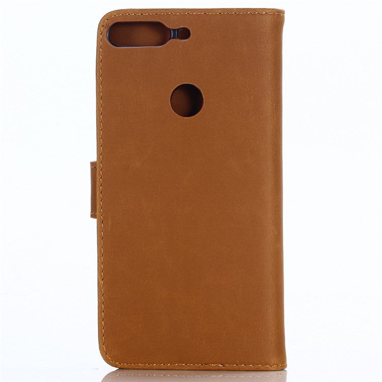 Crazy Horse Texture Retro Style Leather Phone Case for Huawei Honor 7C/Enjoy 8/Y7 Prime (2018) - Brown-2