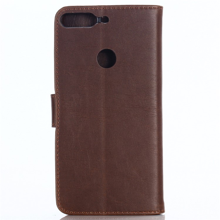 Crazy Horse Texture Retro Style Leather Mobile Casing for Huawei Honor 7C/Enjoy 8/Y7 Prime (2018) - Coffee-2