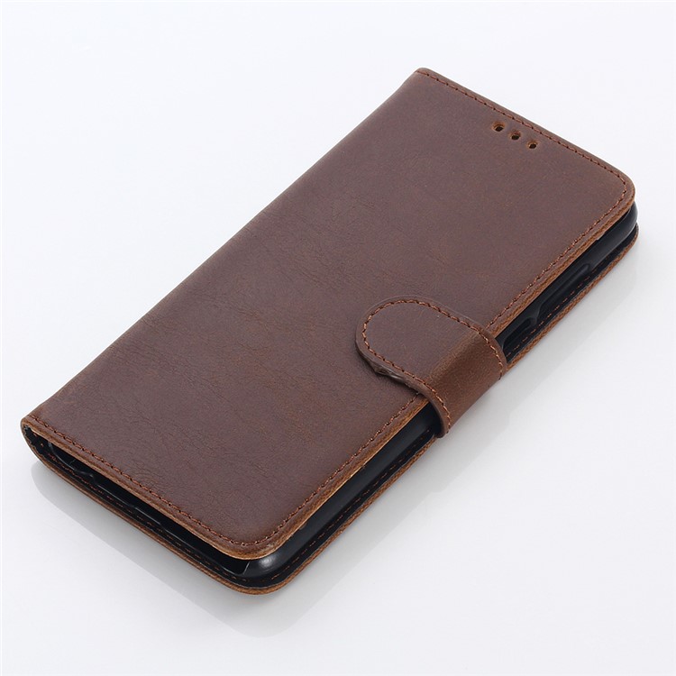 Crazy Horse Texture Retro Style Leather Mobile Casing for Huawei Honor 7C/Enjoy 8/Y7 Prime (2018) - Coffee-6
