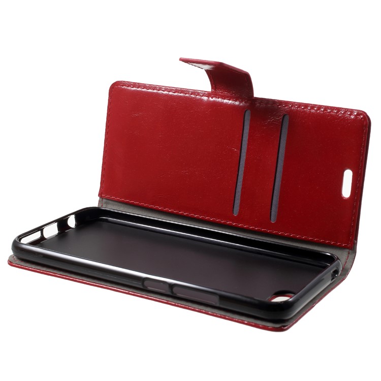 Crazy Horse PU Leather Magnetic Stand Wallet Case for Huawei Honor 10 - Red-5