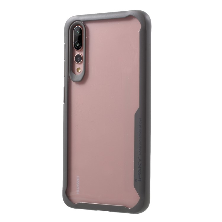 IPAKY Anti-drop PC + TPU Hybrid Mobile Case for Huawei P20 Pro - Grey-3