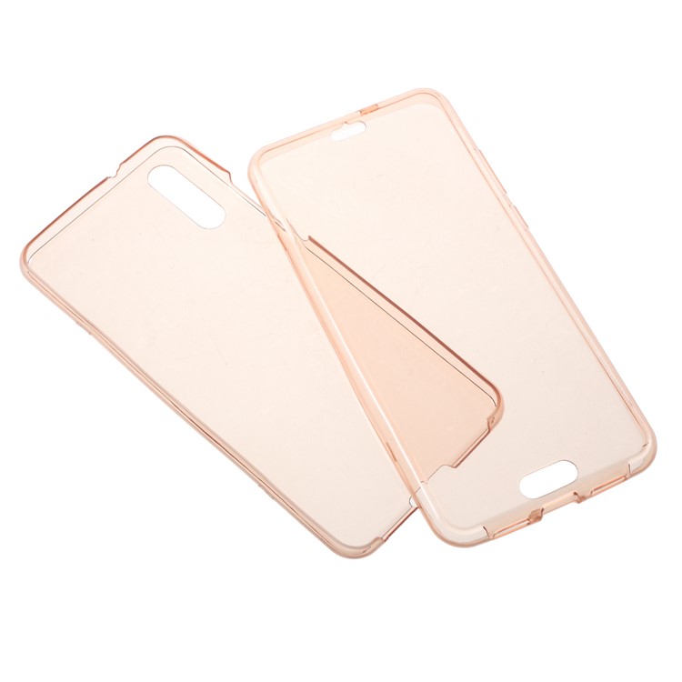 2-in-1 Touchable TPU Case (Front + Back) for Huawei P20 - Pink-1