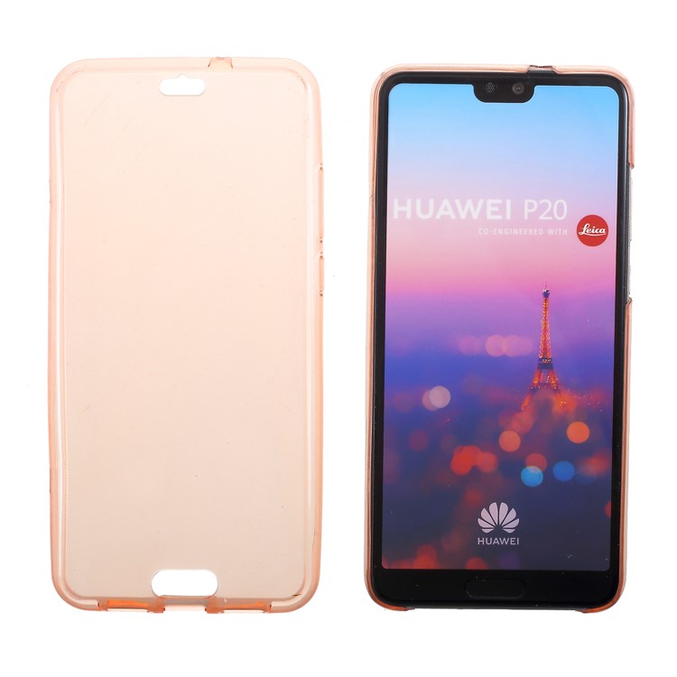 2-in-1 Touchable TPU Case (Front + Back) for Huawei P20 - Pink-2