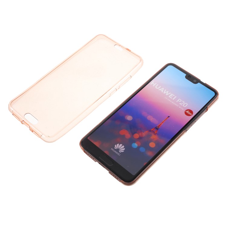 2-in-1 Touchable TPU Case (Front + Back) for Huawei P20 - Pink-3