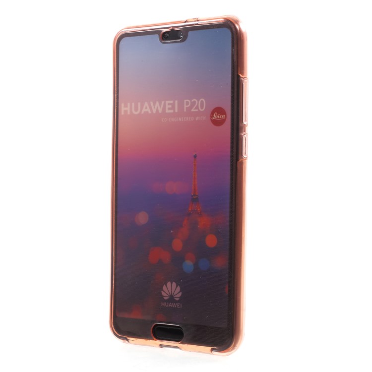2-in-1 Touchable TPU Case (Front + Back) for Huawei P20 - Pink-4