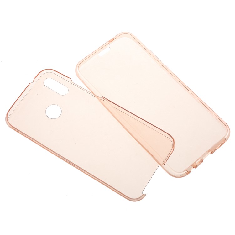 2-in-1 Touchable TPU Case (Front + Back) for Huawei P20 Lite/Nova 3e - Pink-1