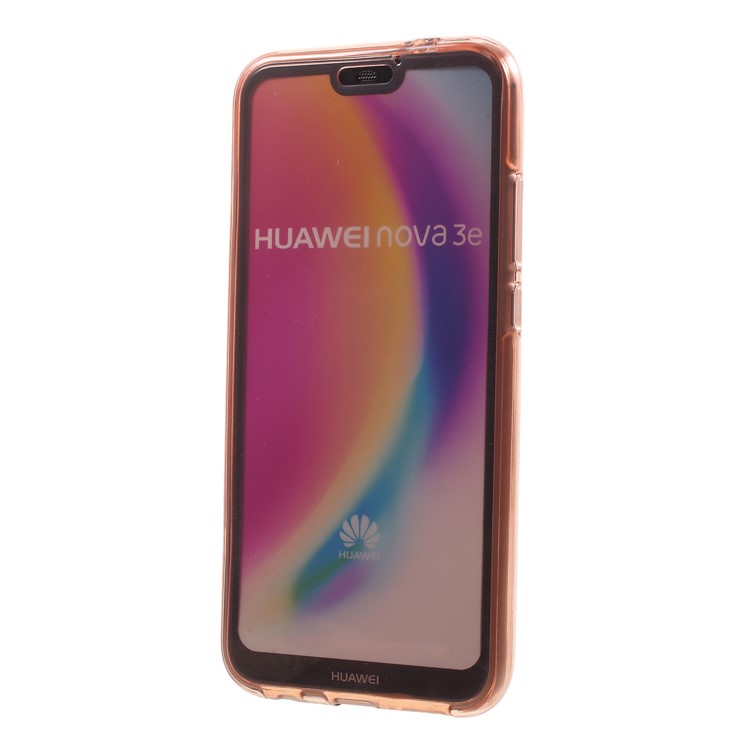 2-in-1 Touchable TPU Case (Front + Back) for Huawei P20 Lite/Nova 3e - Pink-4