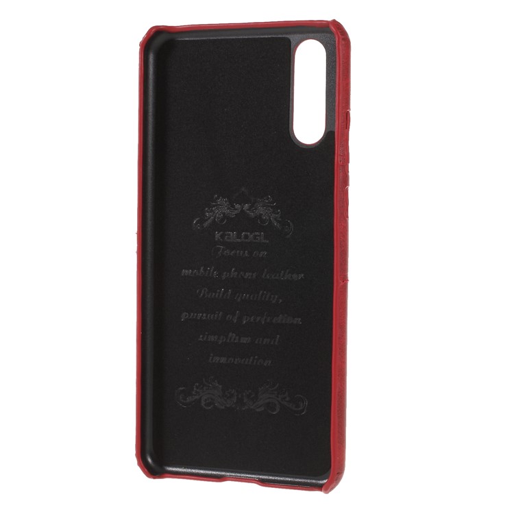 Dual Card Slots PU Leather Coated PC Mobile Cover for Huawei P20 - Red-3