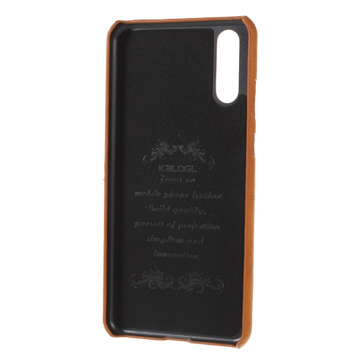 Dual Card Slots PU Leather Coated PC Case Accessory for Huawei P20 - Brown-4