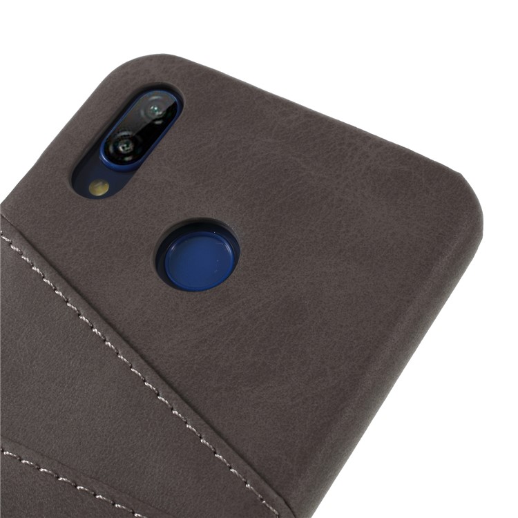 Double Card Slots PU Leather Coated PC Phone Cover for Huawei P20 Lite / Nova 3e - Grey-4