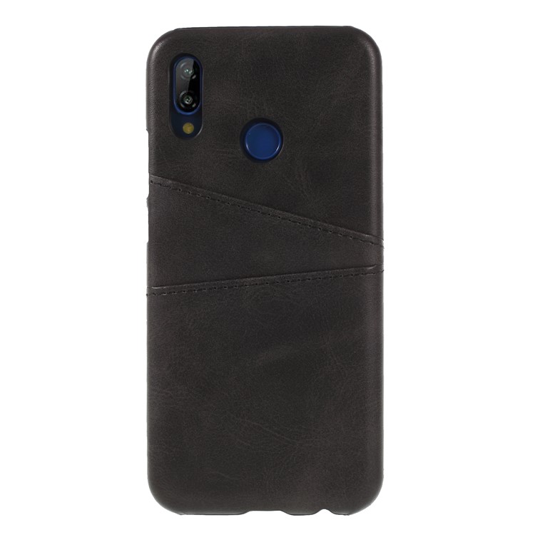 Double Card Slots PU Leather Coated PC Mobile Case for Huawei P20 Lite / Nova 3e - Black-1